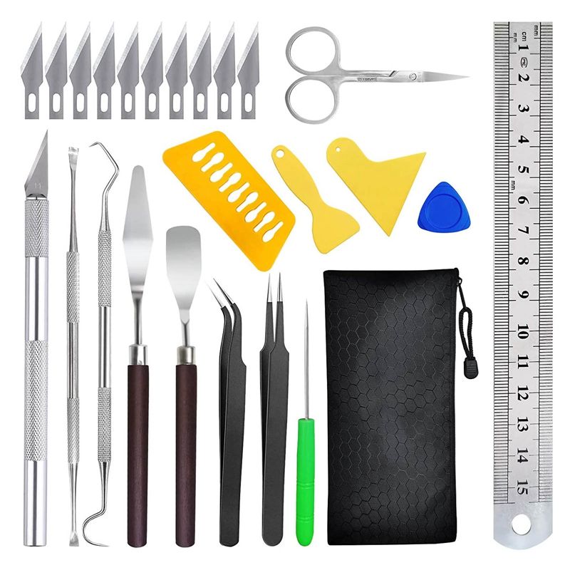 25 Pieces/Set Craft Vinyl Weeding Tools Set Basic Vinyl Tool Silhouettes Cameos Lettering DIY Accessories Handmade Tool
