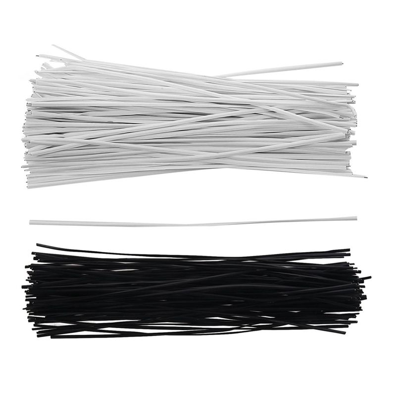 230Pcs Plastic Shell Package Reusable Twist Ties Cable Wires, 100Pcs Black & 130Pcs White