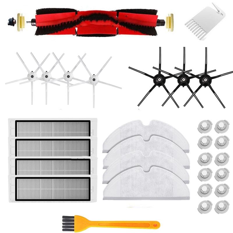 Xiaomi রবারক s6 5 s max s60 s65 5 s s50 e25 e35 ভ্যাকুয়াম অংশের আনুষাঙ্গিকের জন্য 30 পিস মোপিং কাপড়ের ব্রাশ হেপা ফিল্টার
