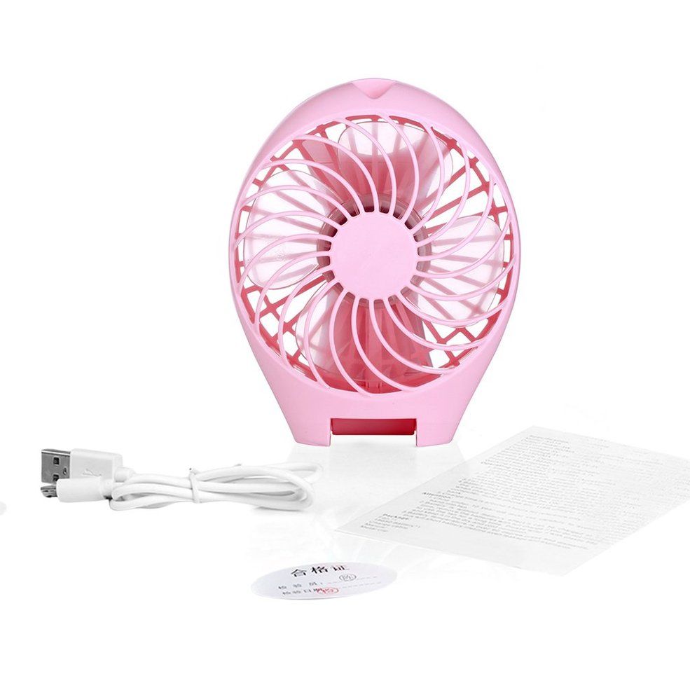 Cute Mermaid Shape Cooling Fan Foldable Handheld USB Rechargeable Desktop Fan
