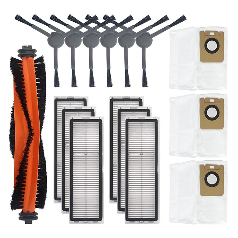 BRADOO- 16Pcs Side Brush Main Brush HEPA Filters Dust Bag Accessories for Dreame Bot L10 Plus Vacuum Cleaner Accessories