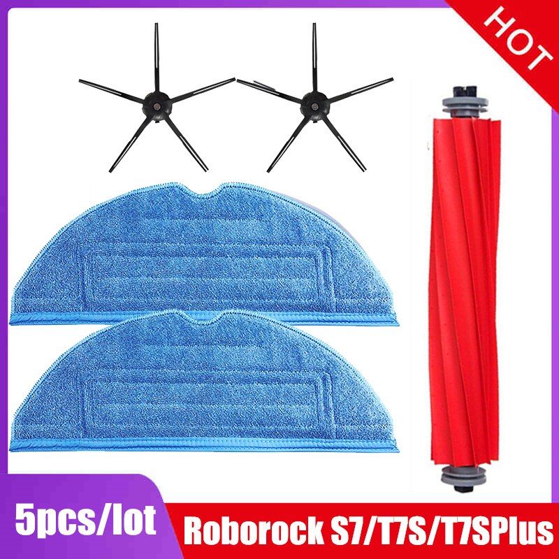 Main Brush Hepa Filter Mop Pad For XiaoRoborock S7 S70 S7Max T7S T7S Plus Vacuum Cleaner spare Parts Roborock S7 Accessories-Set09