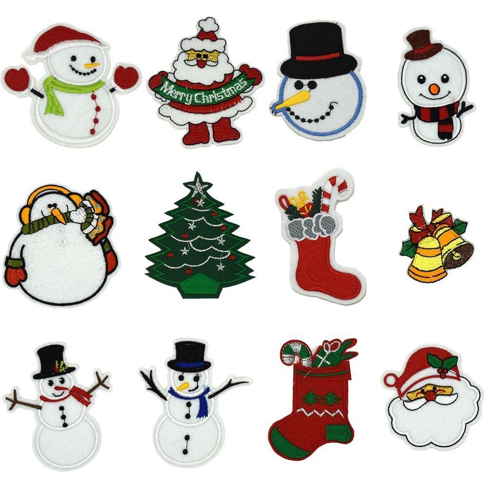 Christmas Day Snow Man Size Ironing Patch Sewing Decorative Patch Suitable for DIY Jeans Clothing Handbag Hat