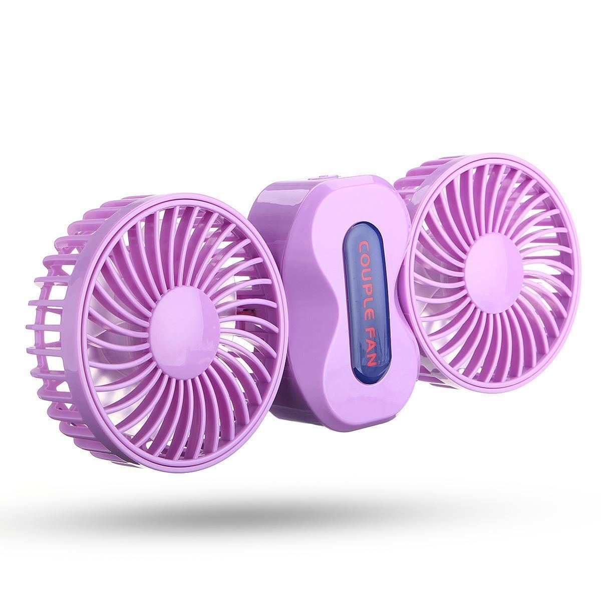 USB Double Head Cooling Fan 3 Wind Modes