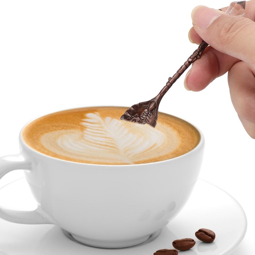 Spoon 3pcs Vintage Mini Zinc Alloy Coffee Tea Dessert Stirring Cutlery Tableware