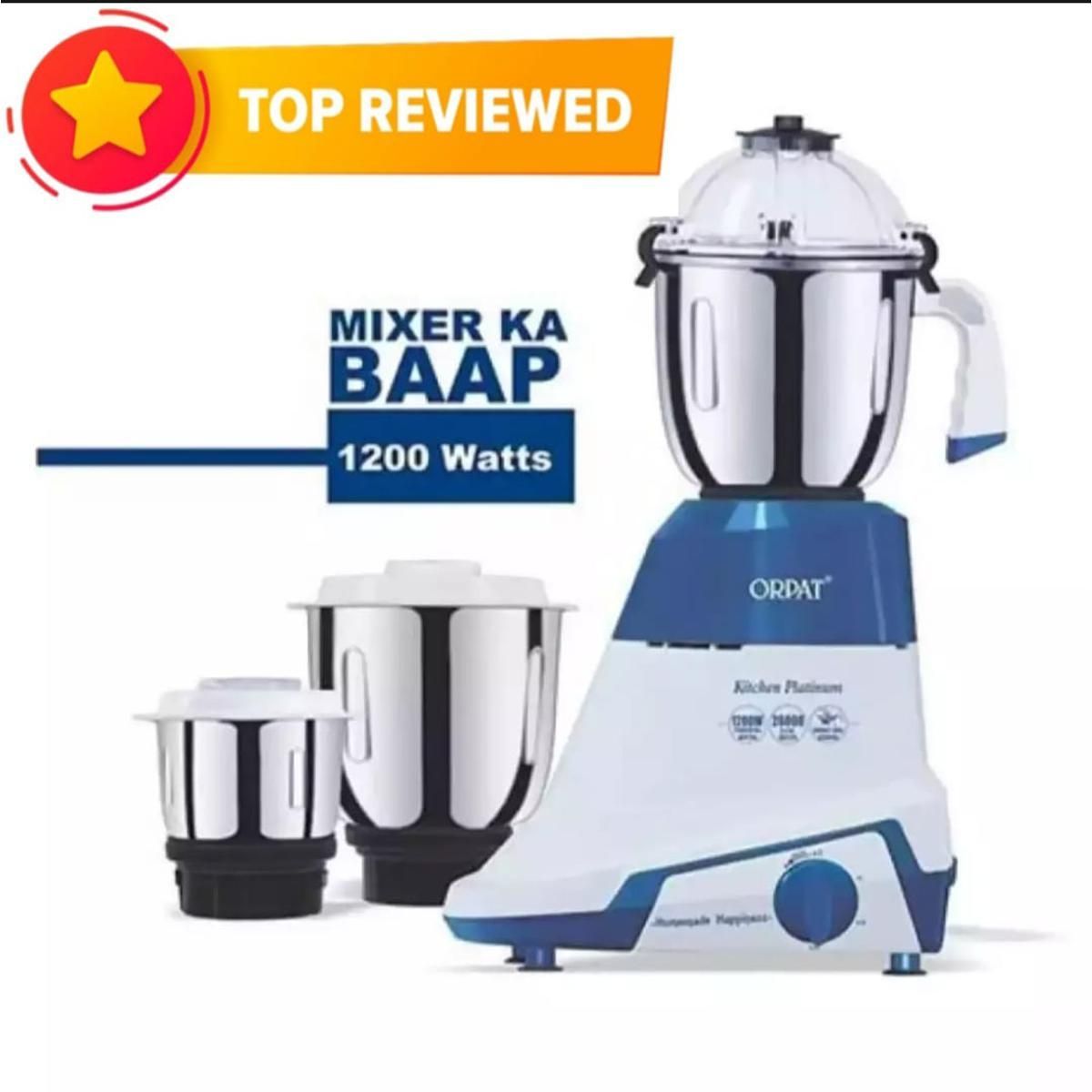 Orpat Kitchen Platinum 1200 - Watt Mixer Grinder & Blender