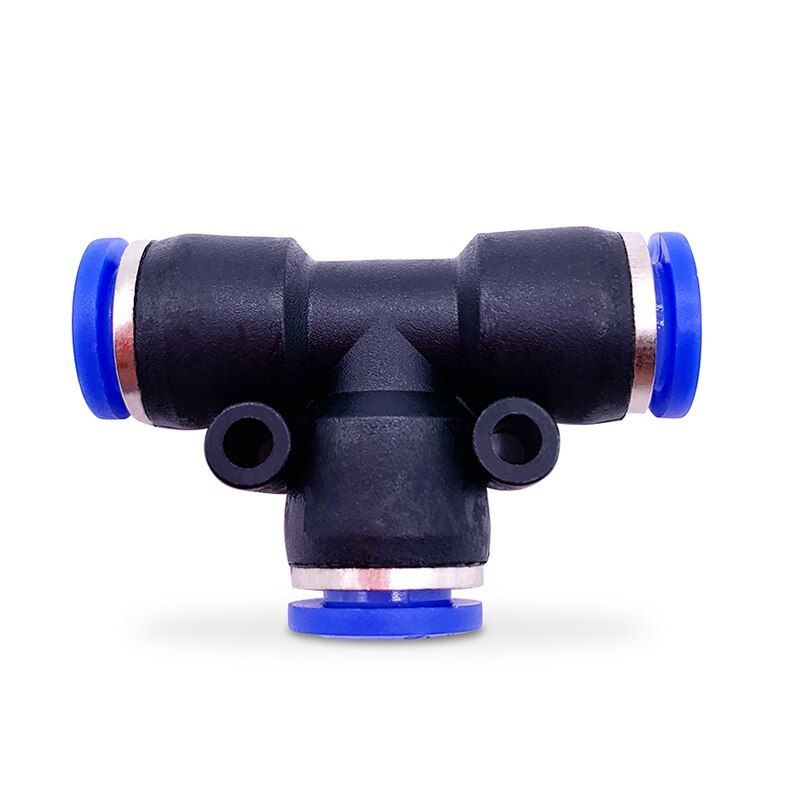 10mm t, 3 ওয়ে টি আকৃতির টি নিউম্যাটিক 10mm ওড হোস টিউব এয়ার গ্যাসের ফিটিং দ্রুত ফিটিং পুশ