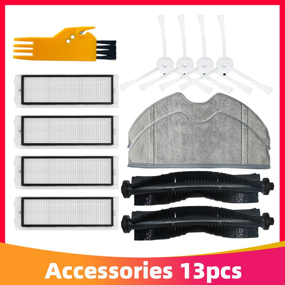 Main Roller Brush Side Brushes Hepa Filter Mop Cloth for 360 S5 / S7 Pro Robot Robotic Vacuum Cleaner Sweeper Replacements Parts-Set 3
