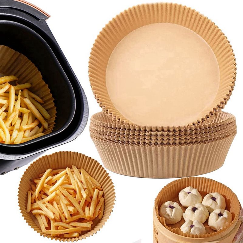 105PCS Air Fryer Disposable Paper Liner,Fryer Paper Pads, 6.3 Inch