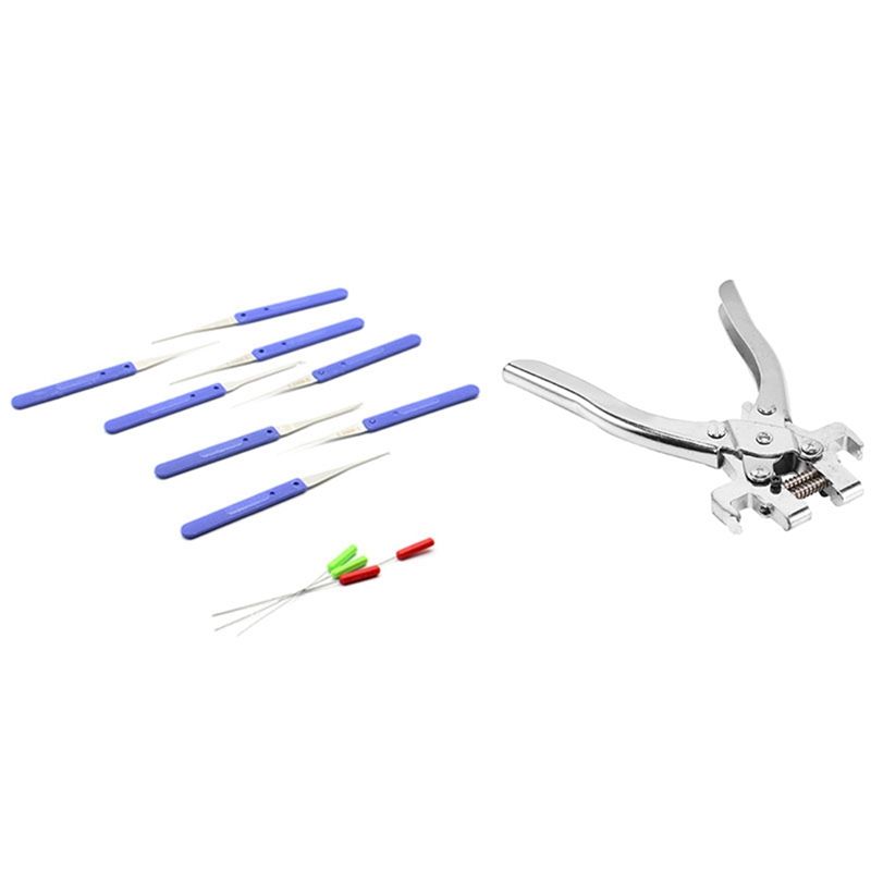 1 Set Locksmith Dismounting Pin Flip Key Tool & 12Pcs Blue Lock Pick Broken Key Remove Auto Locksmith Tool , Key extractor