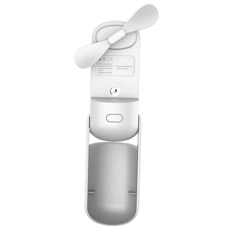 Portable 2 in 1 Mini Fan Humidifier Rechargeable Handheld Fan Water Spray White