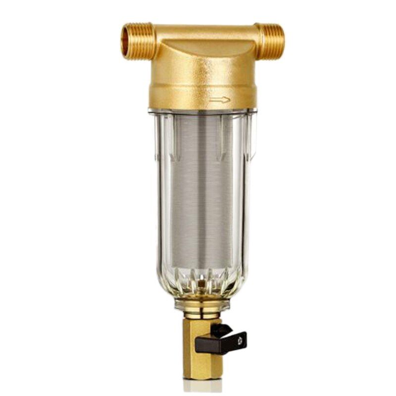 Hot TOD-4 Split-Mouth s Front Purifier Copper Lead Pre-Filter Backwash Remove Rust Contaminant Sediment Pipe-Yellow