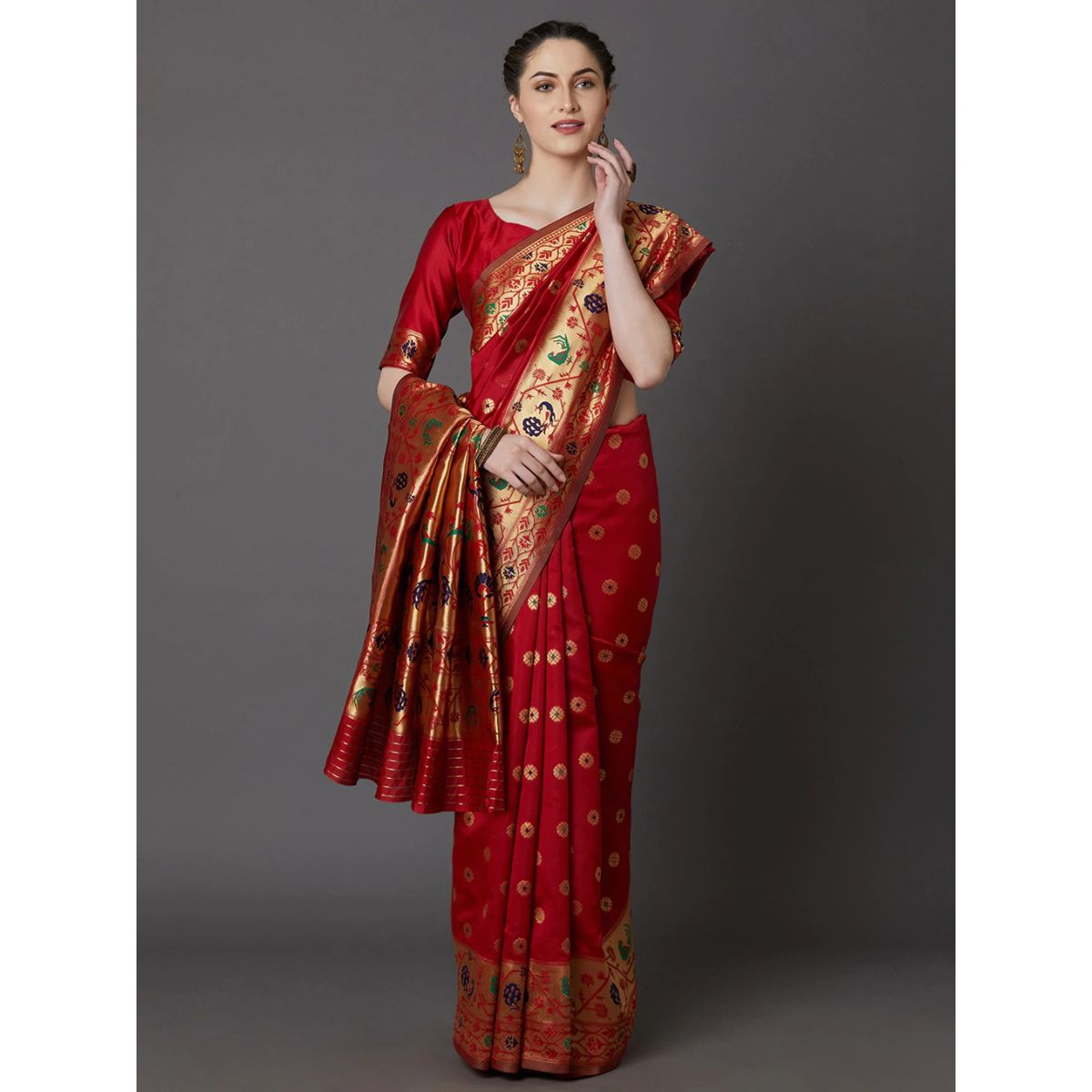 Latest Designed Luxury Exclusive Silk Saree With Blouse Piece For Women 800 -6