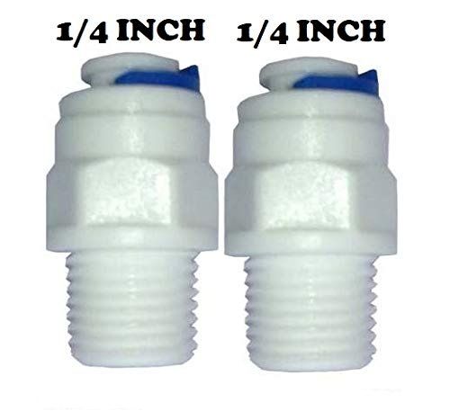1/4 Inch Male Thread to 1/4 Inch (6mm) Quick Connect Staight Push Elbow Connector for RO Water Purifier Tube Fitting (Pack of 2 Pcs.)