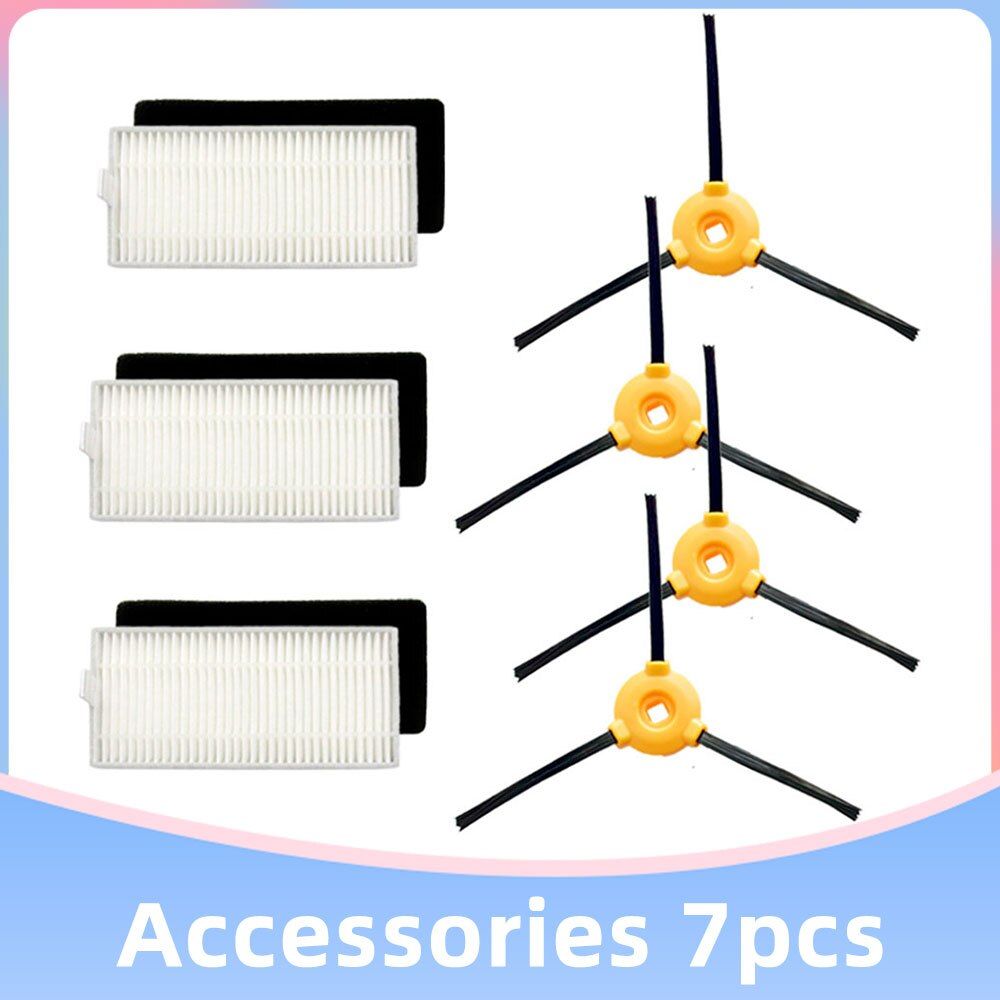 Main Side Brush Hepa and Pre Filter Replacement for Conga Excellence 990 Ecovacs Deebot N79 iBoto Aqua V710 Robot Vacuum Cleaner-Set A