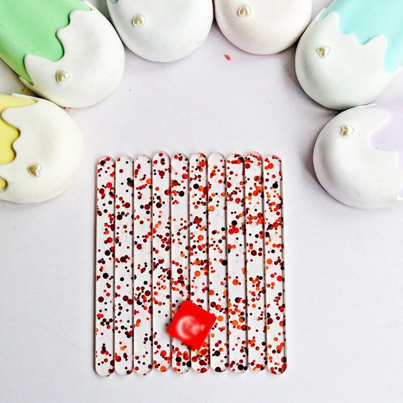 11.5x1cm Glitter Acrylic Ice Cream Sticks DIY Handmade Making Crafts Baby Shower Kids Gift Popsicle Crafts Easy To Clean