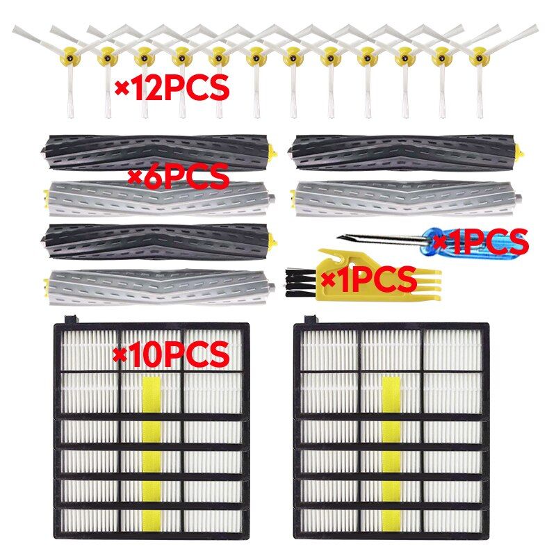 HEPA Filters Brushes Replacement Kit for iRobot Roomba 980 990 900 896 886 870 865 866 800 Accessories Parts-44774