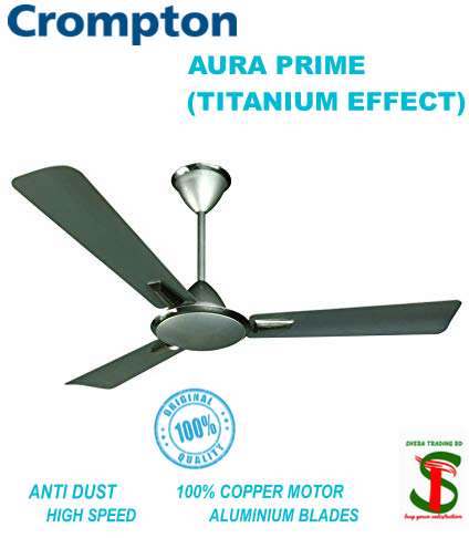 Crompton Aura Prime 900 mm ( 36 inch ) High Speed Anti dust Ceiling Fan (Titanium Effect)