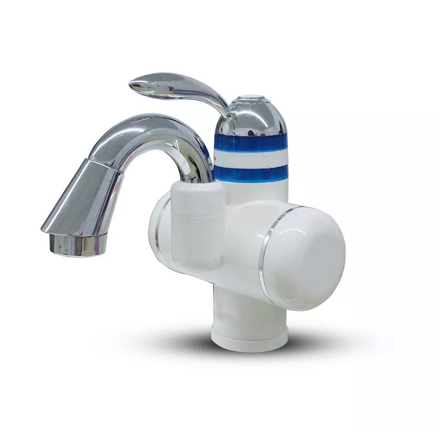Instant Electric Hot Water Tap - Instant Tankless Electric Water Heater (White and Silver)