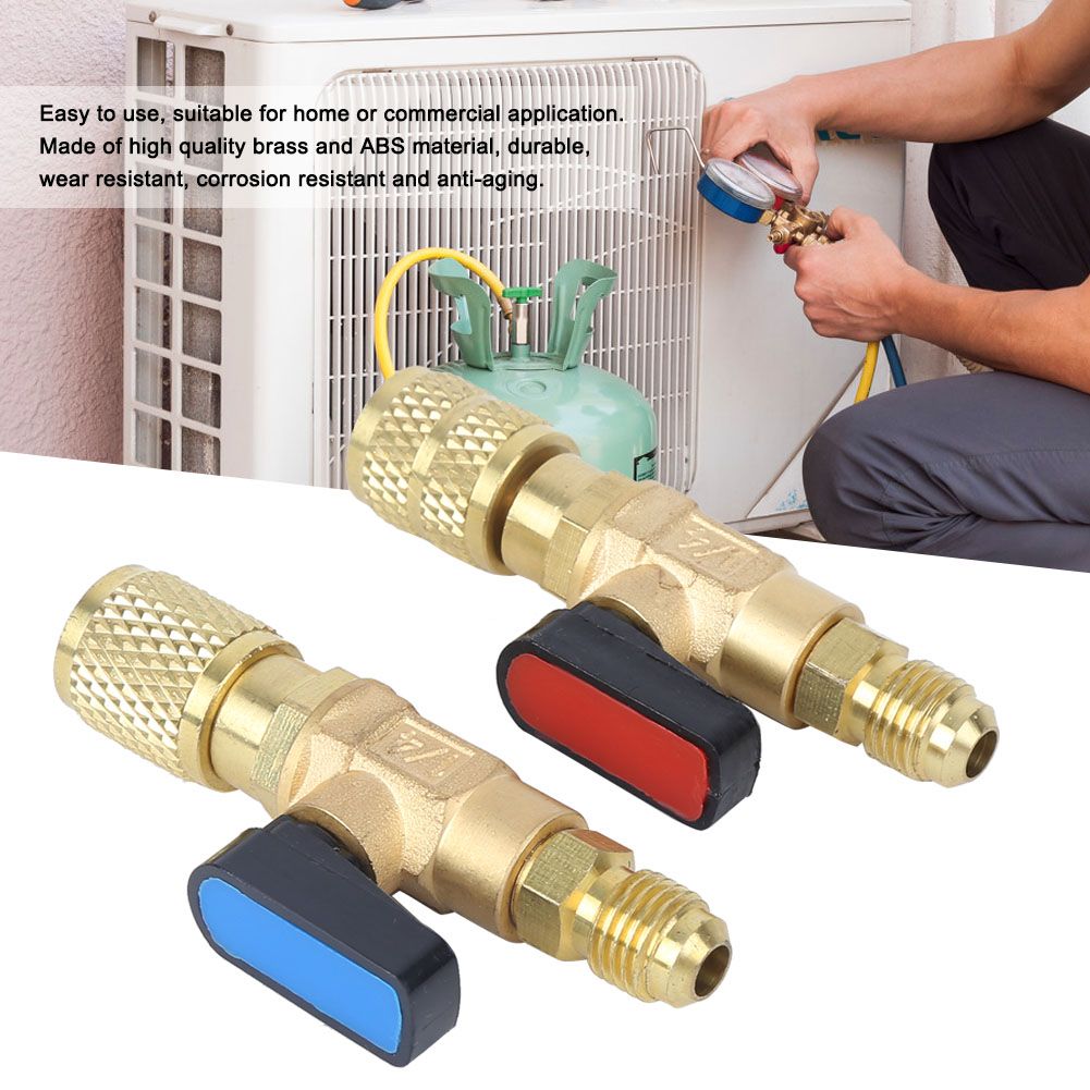 Refrigerant Valve Air Conditioning Charging Hose Adapter Ball for R22 R410A