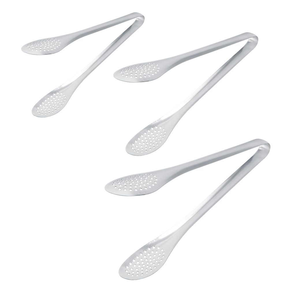 3Pcs Stainless Steel Food Tong Bread Clamp Fruit Clip Serving For BBQ