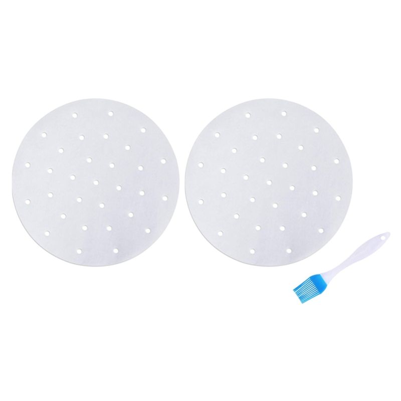 400Pcs Air Fryer Liners, 8 Inch Round Parchment Paper Bamboo Steamer Liners for Air Frye, Steaming Basket, Pans