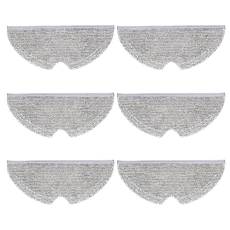 Robotic Vacuum Cleaner Spare Kits For XiaoDreame D9 Main Centre Roller Side Brush Hepa Filter Mop Cloth Accessories Parts-Mop x 6