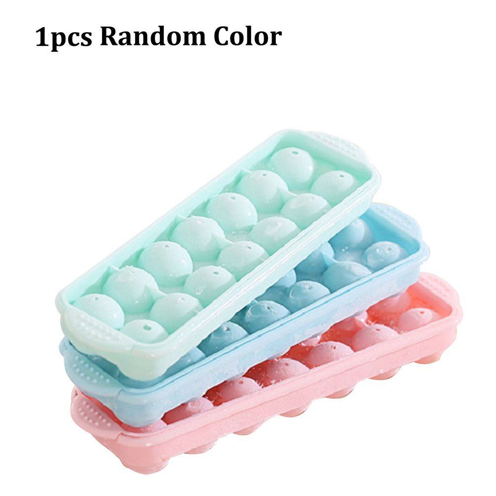 14 Holes Round Balls Ice Mold Plastic Tray Ice Hockey Grid Making Box Molds random B type