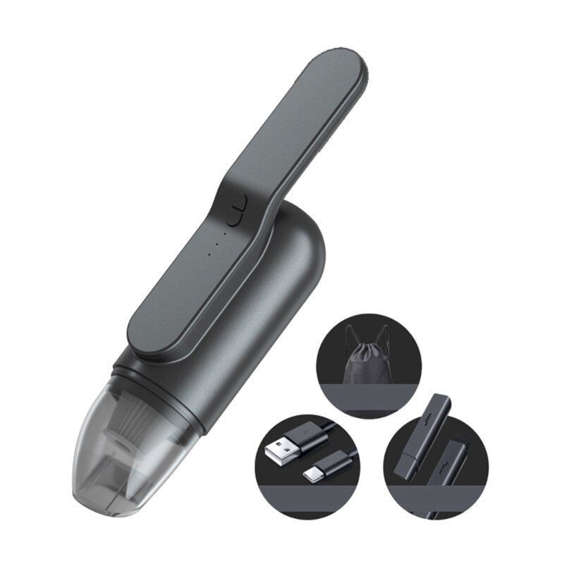 Portable Car Vacuum 13000Pa Wireless Vacuum Cleaner for Car Sofa Corner Foot Pad Commonly Used Cleaning Tools-Black