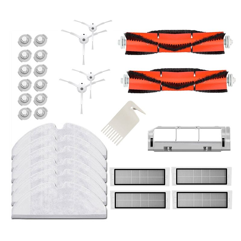 Xiaomi রবারক s50 s51 5s এর জন্য আনুষাঙ্গিক ভ্যাকুয়াম ক্লিনার পার্টস ধোয়ার জন্য হেপা ফিল্টার প্রধান ব্রাশ সাইড ব্রাশ