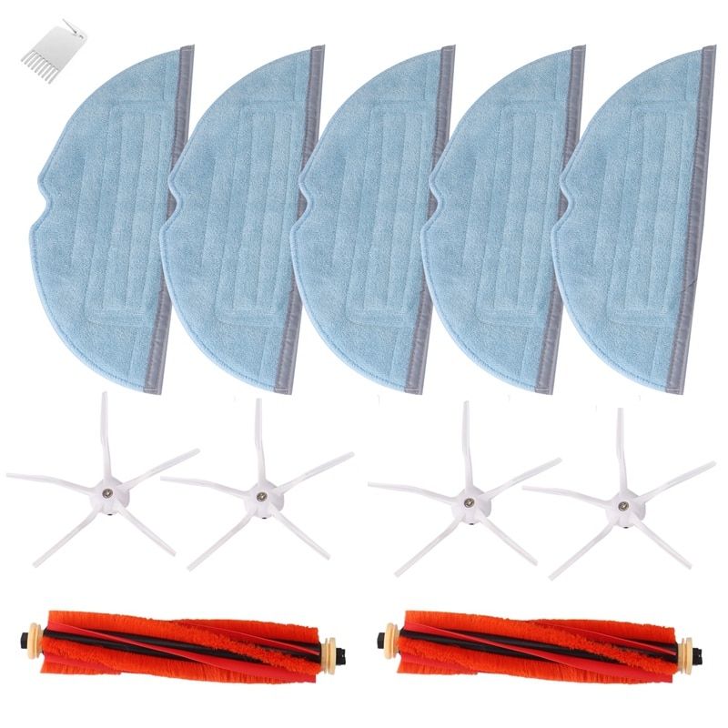 Mop Cloths Main Brush Side Brush for XiaoRoborock T7 T7Plus S7 Vacuum Cleaner Parts Vacuum Cleaner Accessories-Light Grey
