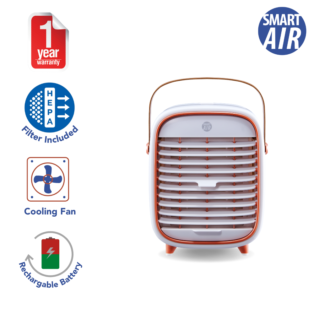 Portable Air Purifier QT3 with Cooling Fan + HEPA H11 Filter for Travel (with Battery)