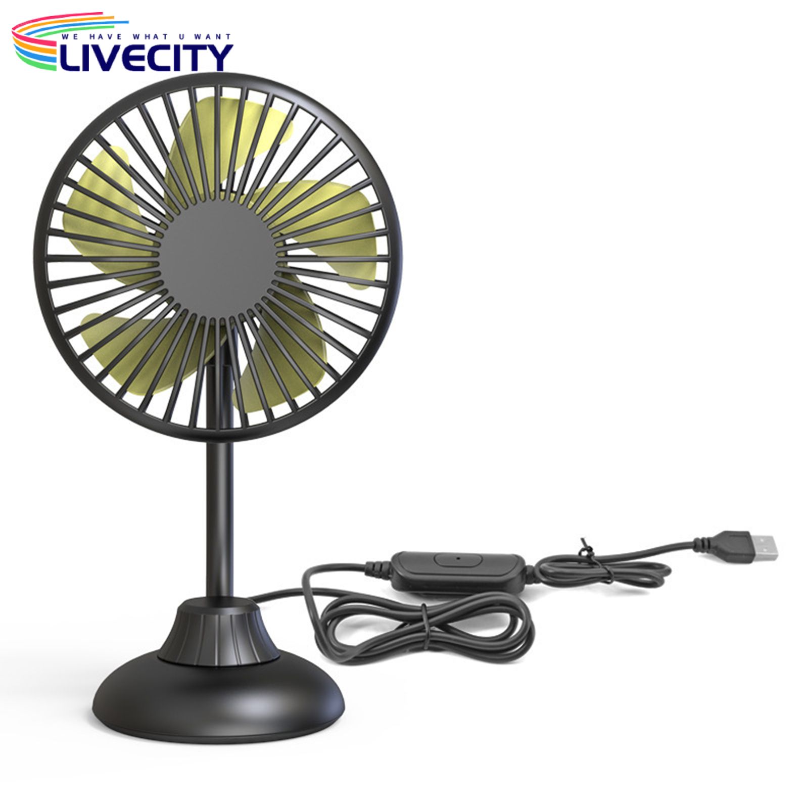 Air Fan Adjustable Hose Strong Wind Low Noise Dashboard USB Air Cooling Fan for Car