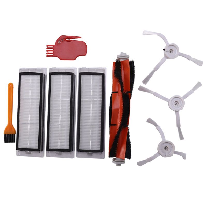 3 পিস হেপা ফিল্টার + 3 পিস সাইড ব্রাশ + 1 পিস xiaomi রবারক mi s50 s51 s55 5 s ভ্যাকুয়াম ক্লিনার স্পেয়ার পার্টসের জন্য প্রধান ব্রাশ আনুষাঙ্গিক