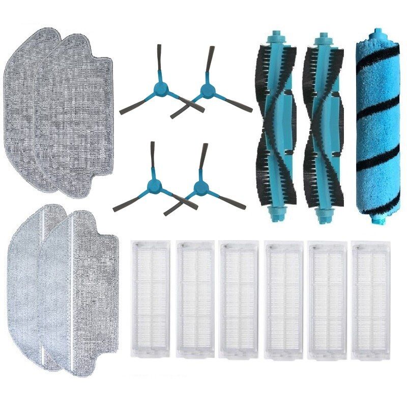 Main Brush Side Brush Hepa Filters Kit for VioV2Pro Sweeping Mopping Robot Vacuum Cleaner Accessories Spare Parts-Black   Blue