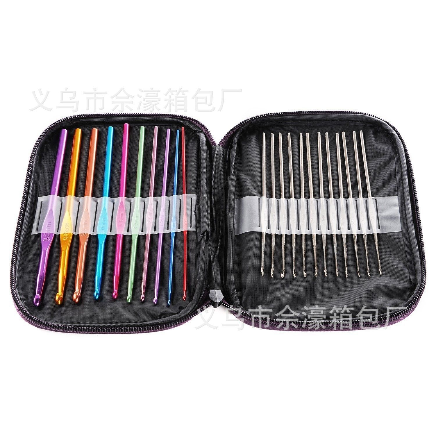22pcs Colorful Aluminum Crochet Hooks Needles Set Tapestry Sweater Knitting DIY Crafts