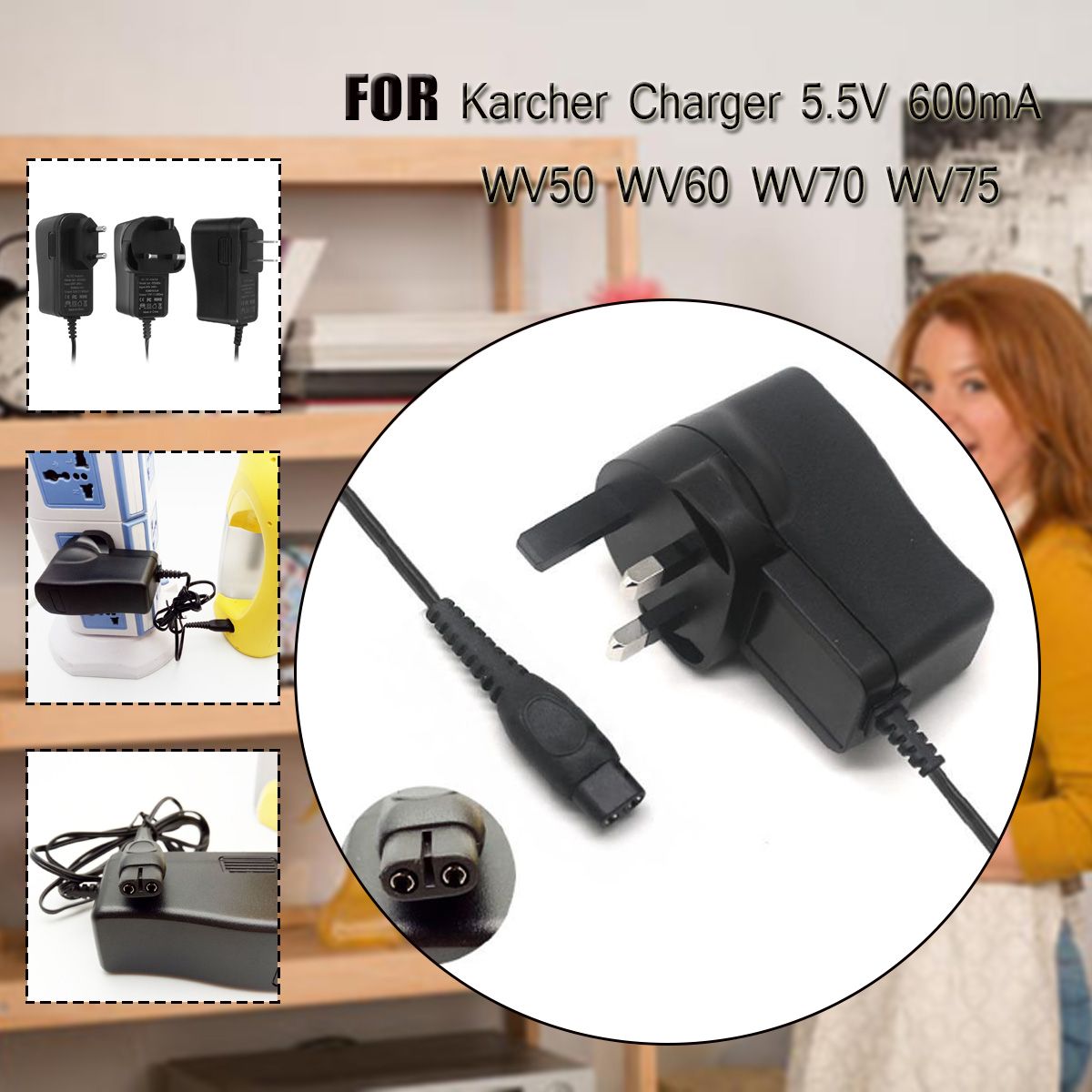 Vacuum Cleaner Accessories Charger Suitable For Karcher Charger 5.5V 600mA WV50 WV60 WV70 WV75 And Others Purism