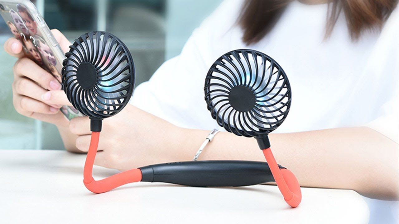Neck Fan Portable 2000 mAp Rechargeable With USB  (Neck Fan / Kitchen Fan / Sports Fan)