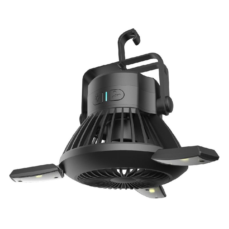 Portable LED Camping Lantern with Ceiling Fan - Solar Power& USB Rechargeable Tent Light Fan for Outdoor Camping Hiking