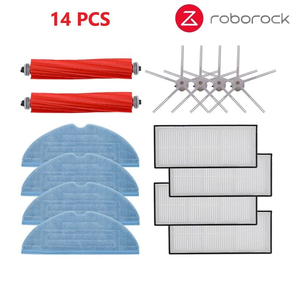 XiaoRoborock S7 S70 S75 S7Max s7MaxV T7S Plus Main Roll Brush Mop Rag Hepa Filter Side Brush Vacuum Cleaner Accessories-14 pcs