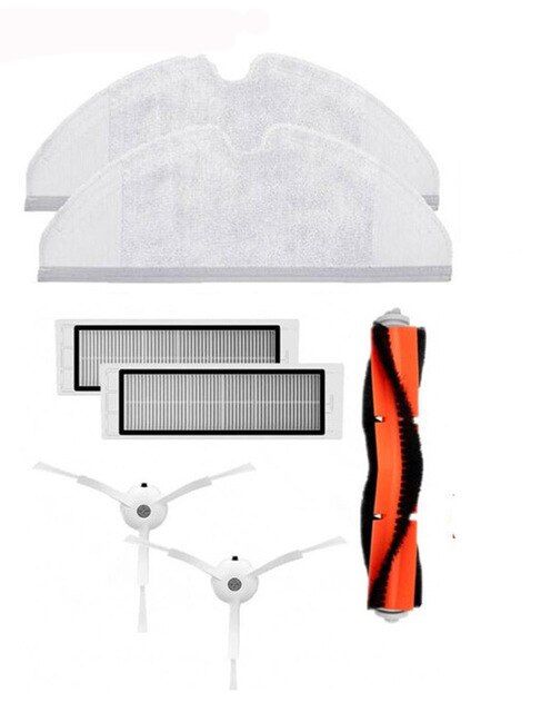 Main Brush  Hepa Filter  Side Brush Mop Cloths Brush Cover kit for XiaoRobot Vacuum Cleaner 2 Roborock S50 S51 parts-as tpicture