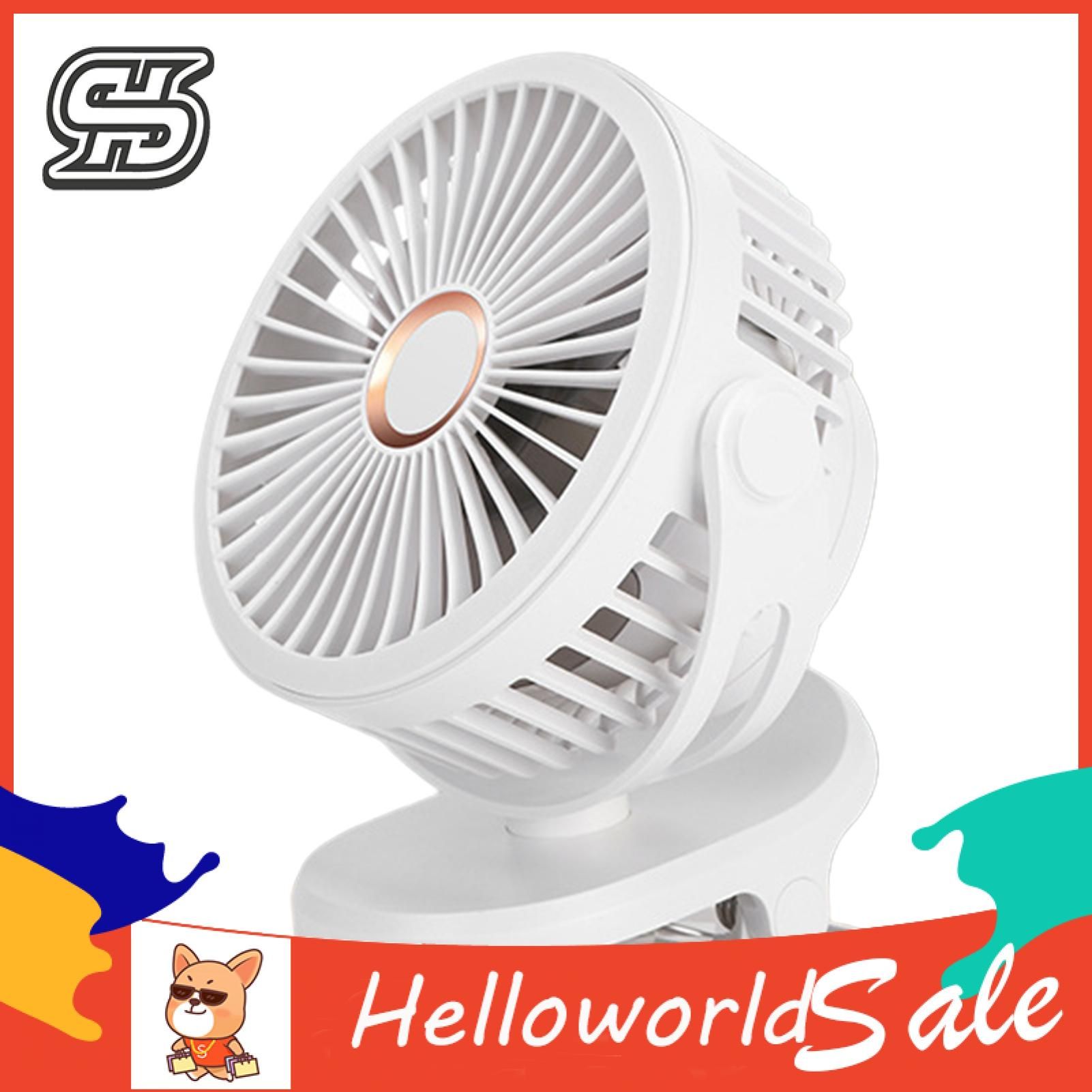 HelloWorld Desktop Fan Shockproof 360 Degrees Rotation Chargeable Mini Fan