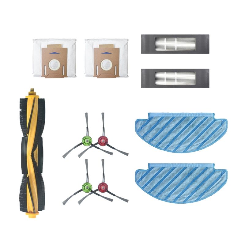 For ECOVACS DEEBOT OZMO T8/AIVI/MAX N8PRO /T9 /T9MAX Robot Vacuum Cleaner Main/Side Brush Dust Bag HEPA Filter Mop Cloth Parts-11pcs