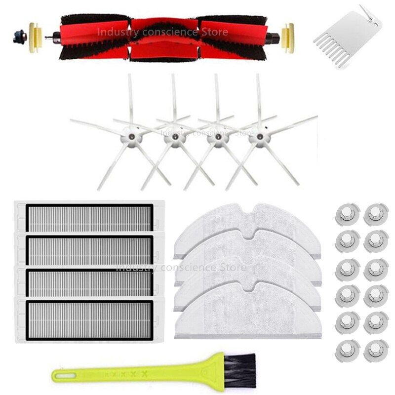 for XiaoRoborock Robot S50 S55 Vacuum Cleaner Spare Parts Kits Mop Cloths Wet Mopping filter Side Brush Roll Brush Water Tank-27pcs