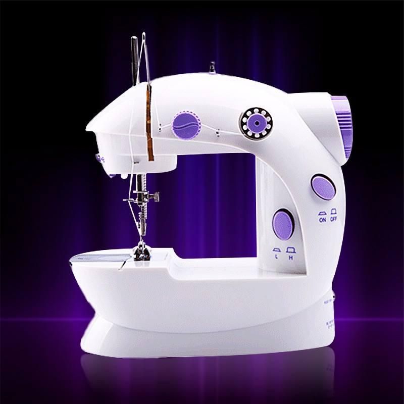 8 in 1 Mini Sewing Machine - Dual Speed Portable Mini Electric Pedal Double Threads Rewind Swing Machine