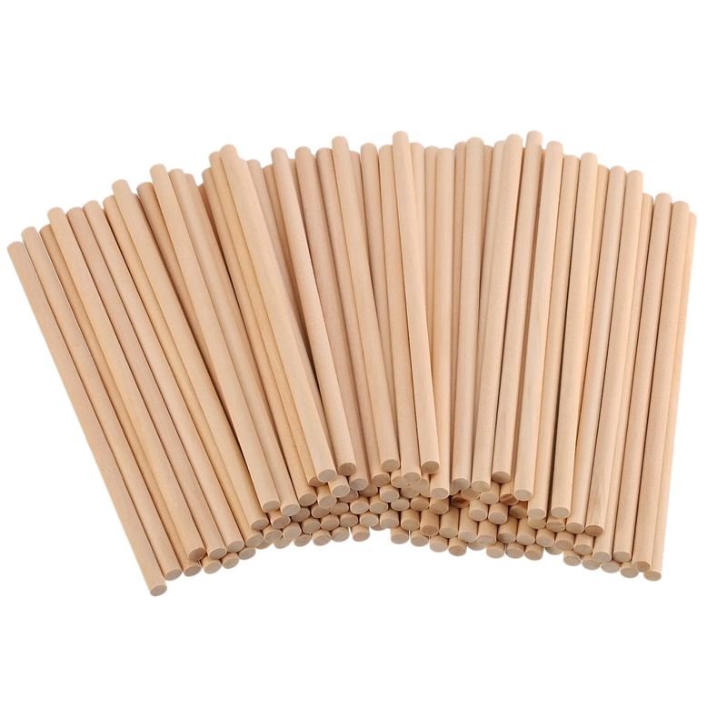 100Pcs DIY Handmade Sand Plate Building Model Material Wood Cylindrical Log Stick Round Rod   Color 10CM