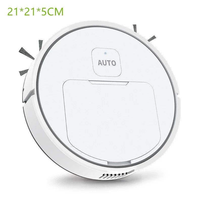 Robot Vacuum Cleaner  Automatic 3-In-1 Wireless Sweeping Wet And Dry Cleaning Machine Rechargable Intelligent  Vacuum Cleaner-009 White