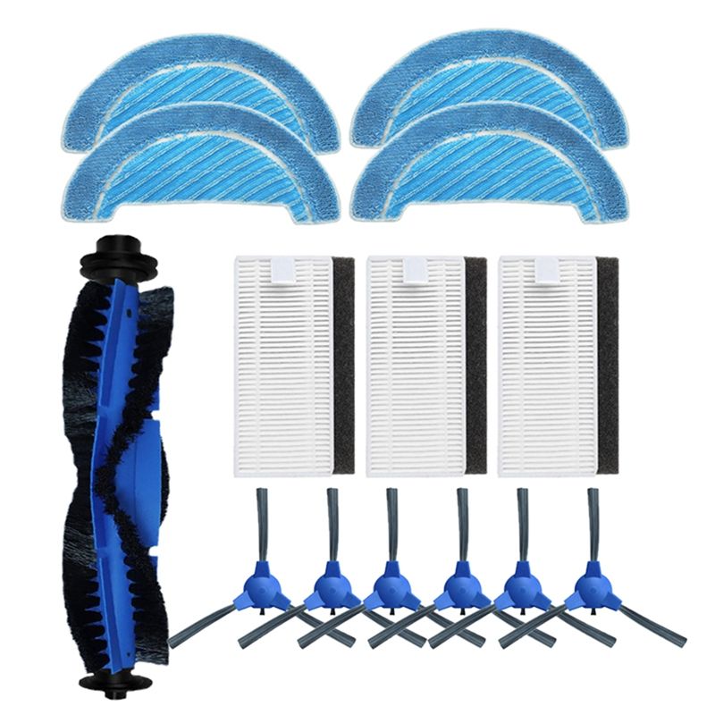 14 PCS Replacement Parts Compatible for Conga 1090 Robot Vacuum Cleaner Accessories Kit Main Brush Side Brush Filter Mop