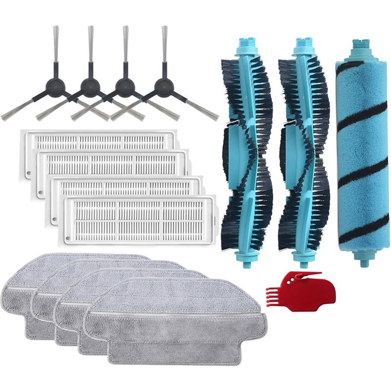 Main Brush Mopping Cloth Washable Filter Side Brush for XiaoVioSE V2 V2PRO V-RVCLM21B V3 Robot Vacuum Cleaner-Blue