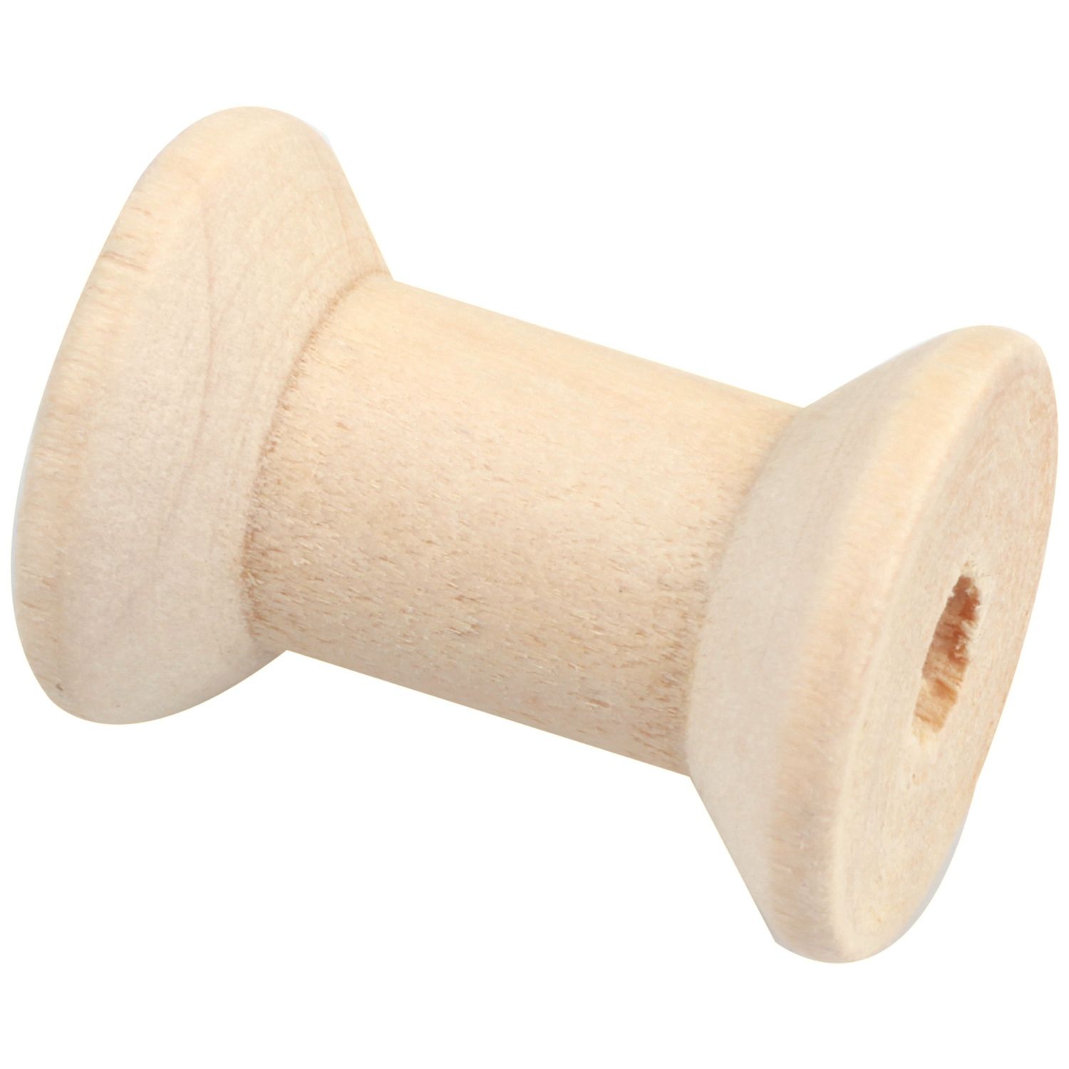 Harmony 10Pcs Wooden Empty Thread Spools Natural Color 29mm x23mm
